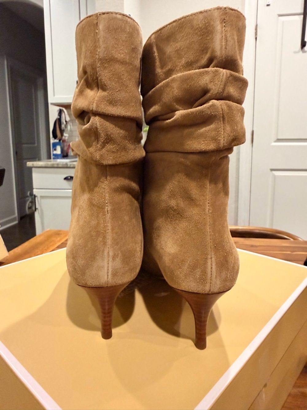 Michael Kors Tan Suede Pointed-Toe Slouchy Ankle Boots - Picture 3 of 6